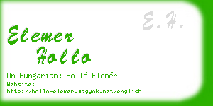 elemer hollo business card
