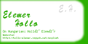 elemer hollo business card